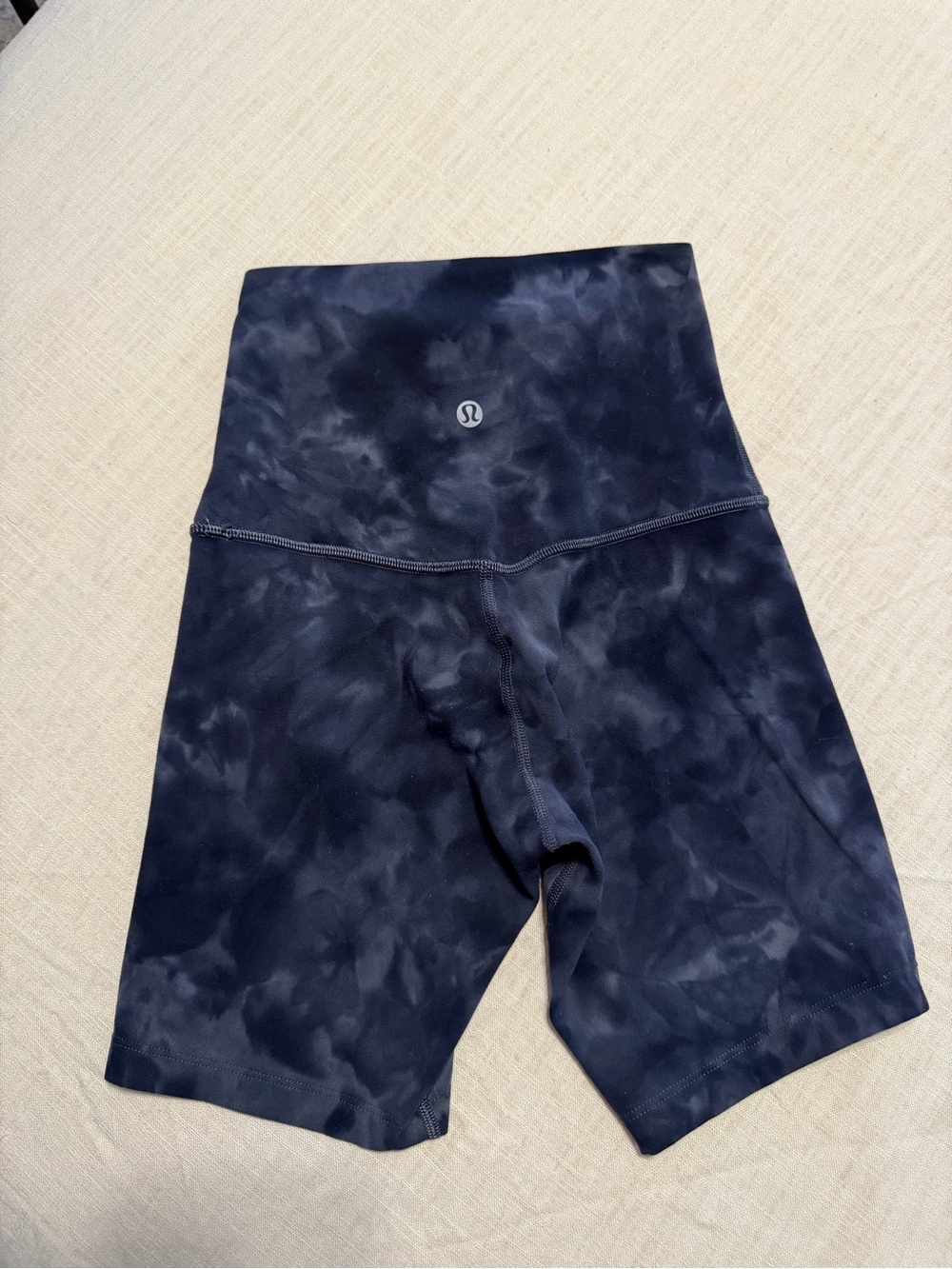 lululemon athletica Navy Tie-Dye High-Rise Bike Shorts